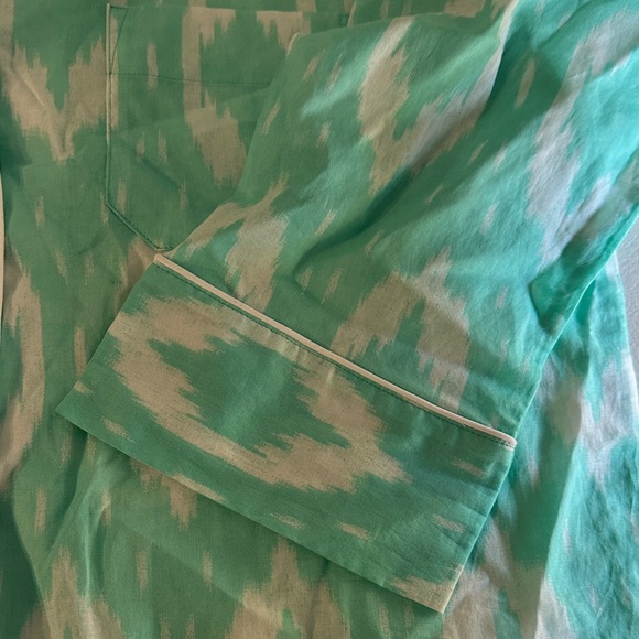 Natori Aqua and White Patterned Pajama Set - Picture 4 of 9